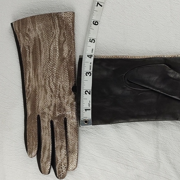 Leather Gold Snakeskin Print Black Vintage Chico's EUC Size SMALL Lined - Picture 9 of 9